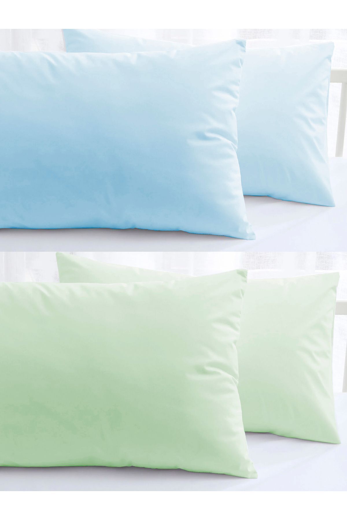 Skyline 8 Pieces Cotton Pillowcase 50x70cm | 4 Different Colors 8-piece Set | Cotton Zippered Pillowcase 4