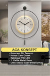 AGA KONSEPT Kristal LED Glass Tiktok 60 cm BLACK, Modern Decorative Pendulum Metal Wall Clock 2