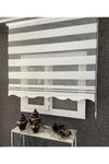 NetworkAvm Wide Pleat Off-White Skirted Layered Blinds Aluminum Case, Metal Feet 1