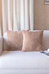 HAMUR Scandinavian Bohemian 2-Pack Teddy Puffy Cushion Cover Beige 1