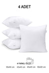 Vionel Home 4 Piece Premium Square Cushion Inner Pillow 1st Quality Fiber Stuffed Sofa Pillow, 45x45, 43x43, 30x50, 50x50 1