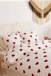 Always Ranforce Red Heart Double Bed Duvet Set 1