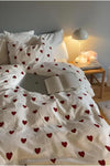 Always Ranforce Red Heart Double Bed Duvet Set 3