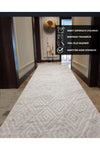 NarStore Home Elit Embossed Cream Beige Non-Slip Washable Runner Rug 3