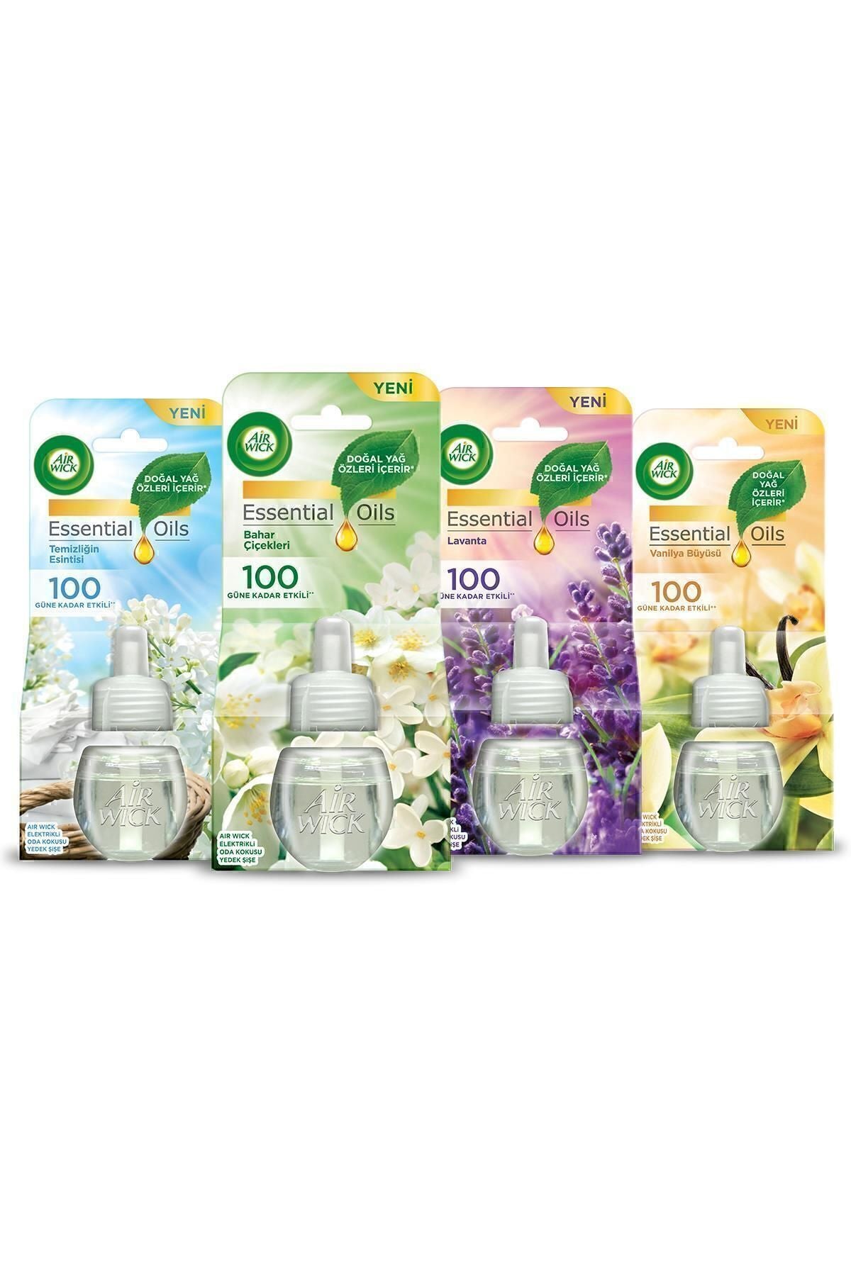 Air Wick Electric Room Fragrance Refill Bottle 4-Pack Set (1 Spring - 1 Clean - 1 Lavender - 1 Vanilla) 2