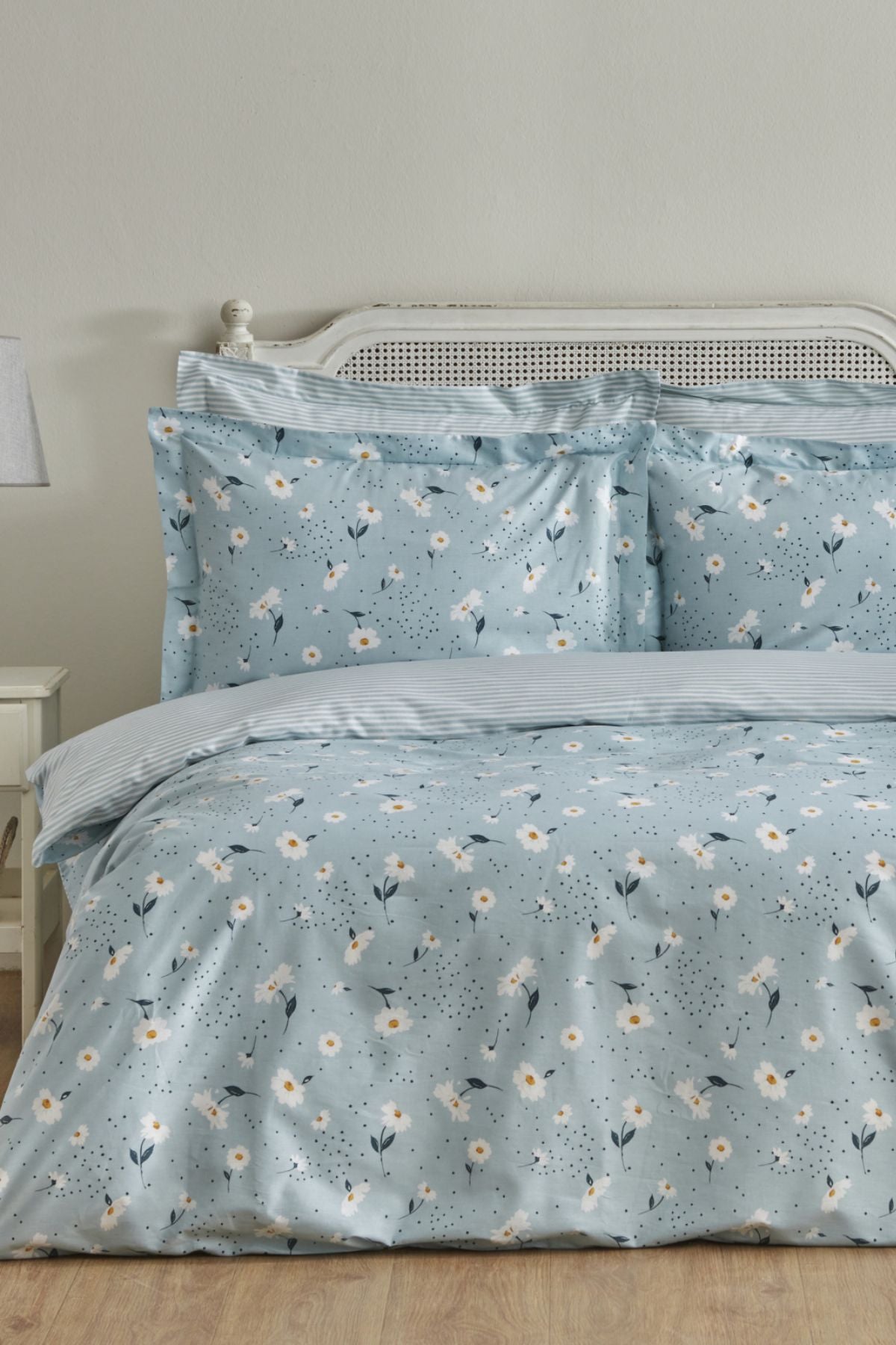 Karaca Home Daisy 100% Cotton Double Duvet Cover Set Mint Blue (PP) 1