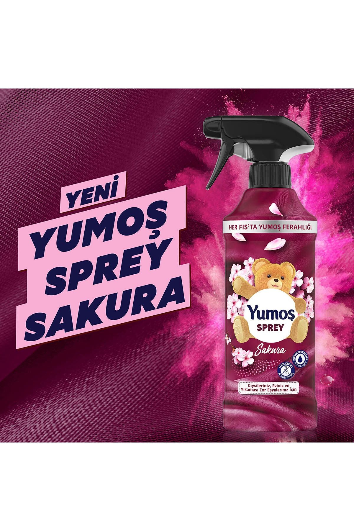 Yumoş Spray For Hard-To-Wash Items Sakura 450 ml X2 Frame Gift 3