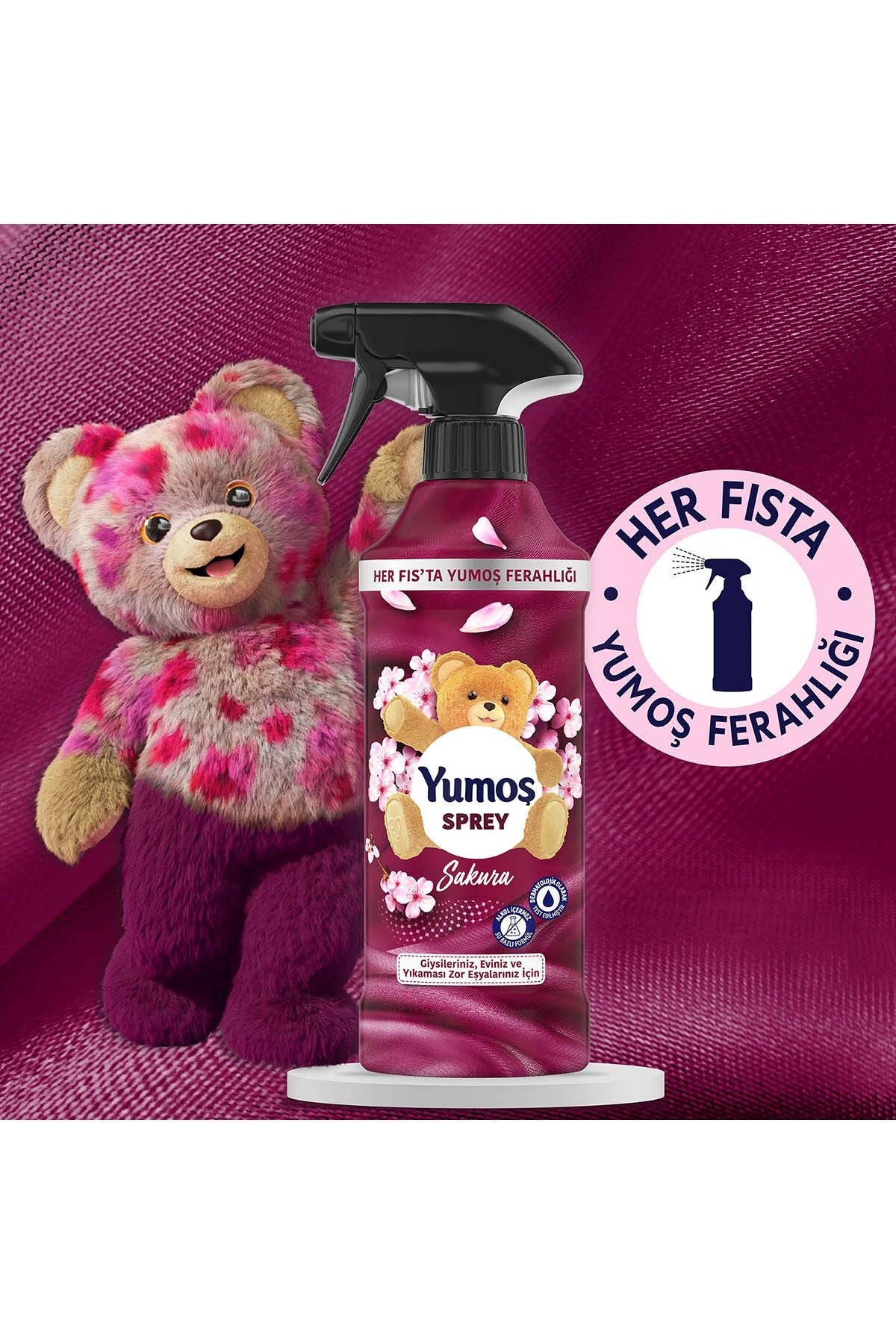 Yumoş Spray For Hard-To-Wash Items Sakura 450 ml X2 Frame Gift 6