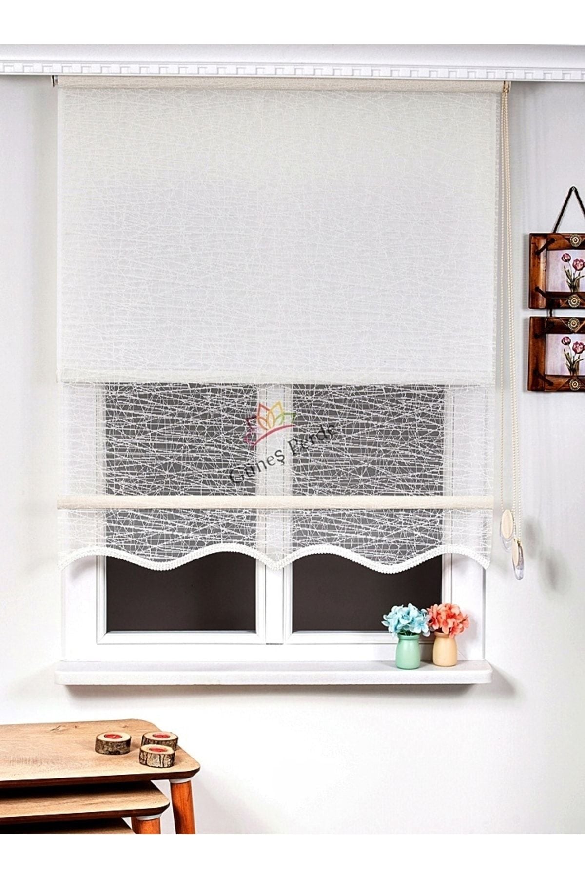 GÜNEŞ PERDE Double Mechanism Tulle Roller Blind 1