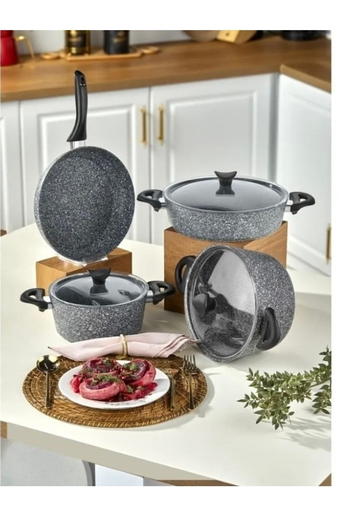 Genel Markalar Taç Master Cook 7 Piece Granite Cookware Set 1