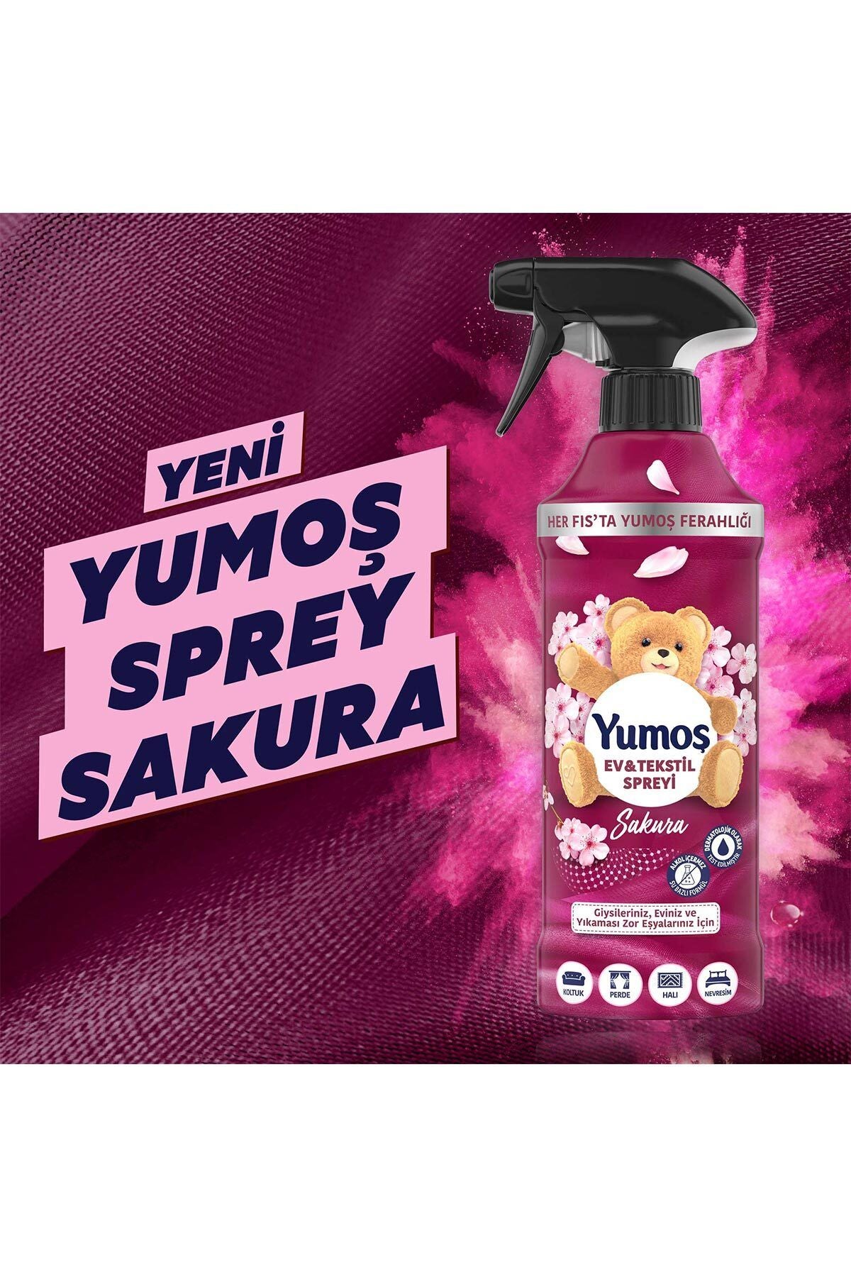 Yumoş Softener Sakura 1440 ml X2 Spray Sakura 450 ml X2 Frame Gift 6