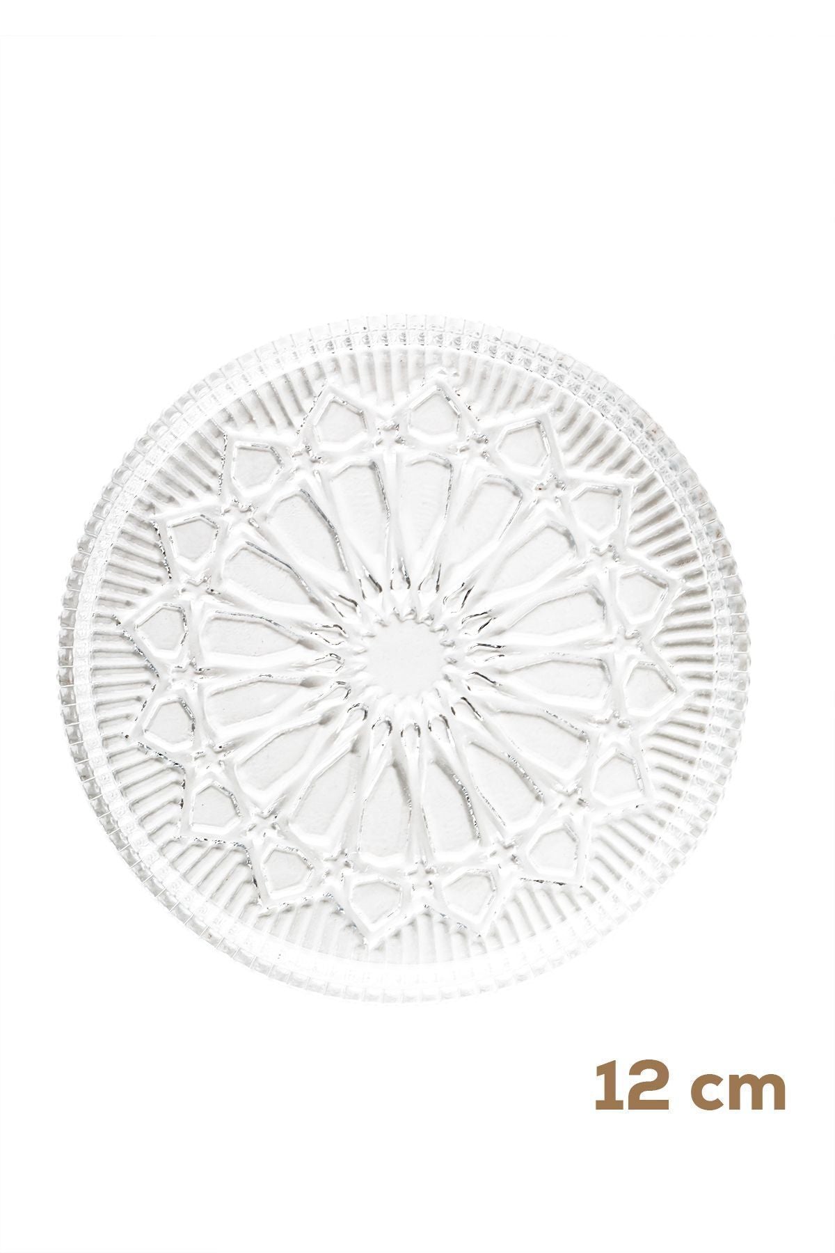 Porsima Dream Patterned Upright Plate - 6 Piece Glass Serving Plate for Cake, Cookie, Pastry - 12 cm 3