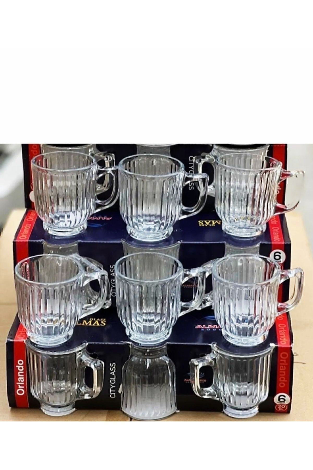 DIBA AVM 6-Piece Crystal Handle Tea & Nescafe Mug Set Orlando Mug Handle 6-Piece 5