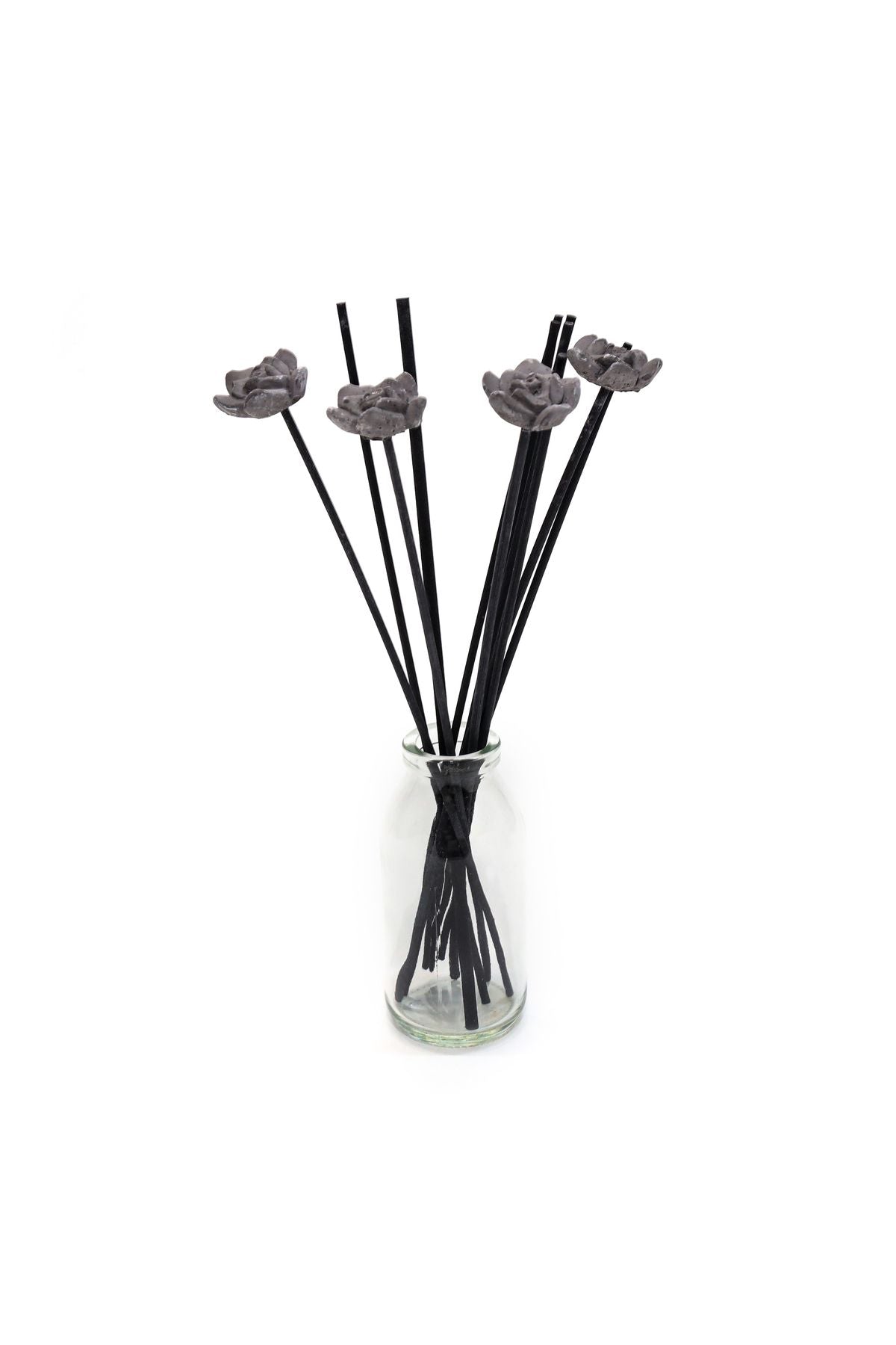 Missi 12-Piece Black Artificial Reed Set With Flower Stones 1