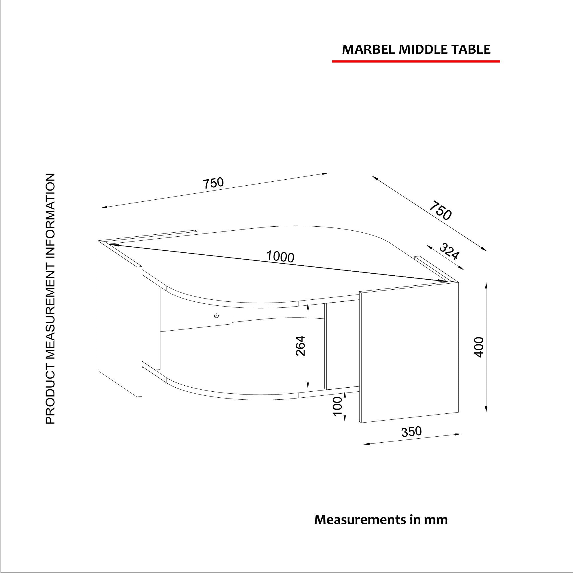 Coffee Table Marbel Walnut
Grey
Black 804TRH2826 7