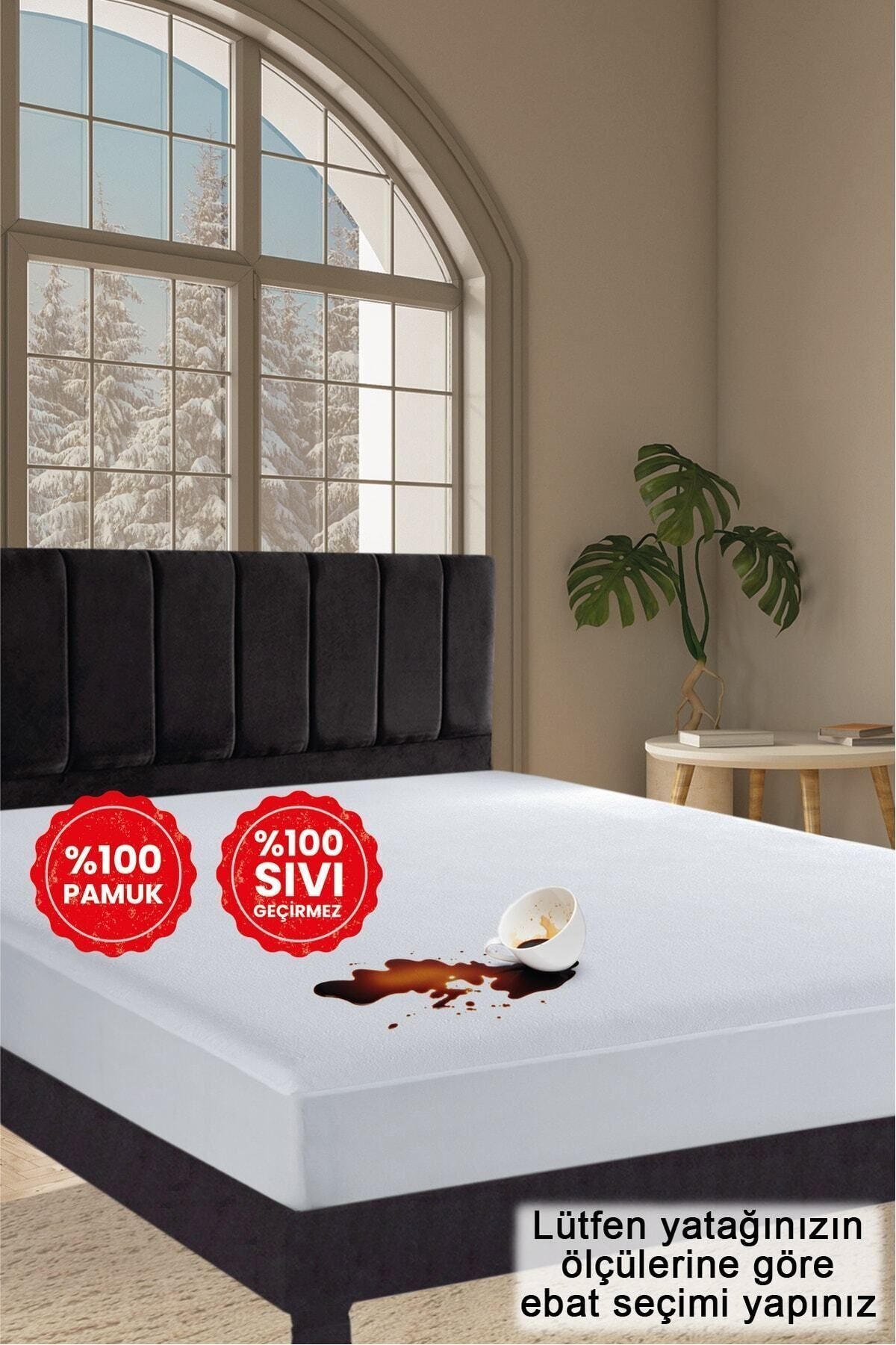 GÜLCÜ Alez Pamuk Fitted Waterproof Mattress Protector 2