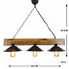 Chandelier Üç Şapka Avize Walnut
Black 806ALD1512 3