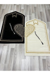 AYHANHOME Heart-Shaped Prayer Rug Set with Rosary for Bride and Groom Gift 3