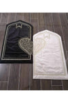 AYHANHOME Heart-Shaped Prayer Rug Set with Rosary for Bride and Groom Gift 5