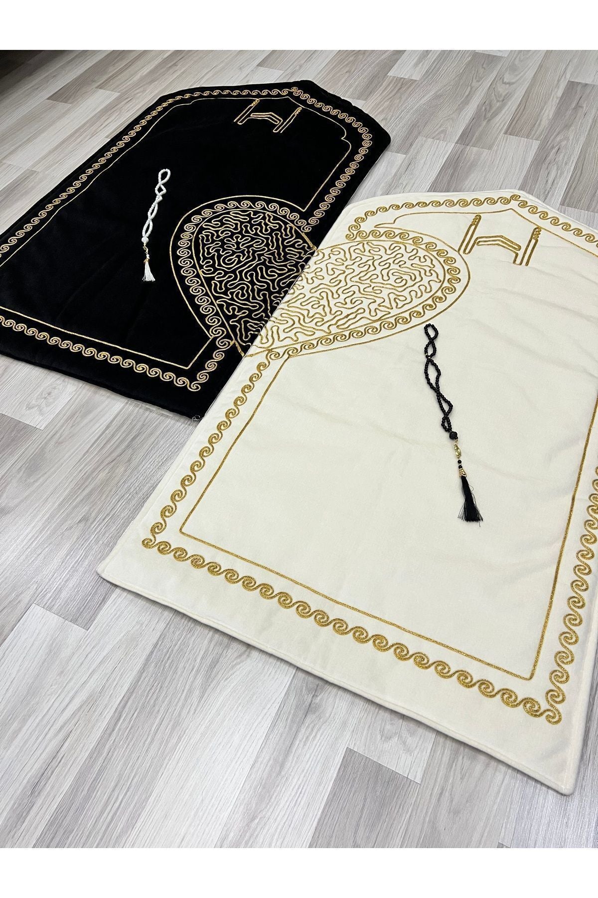 AYHANHOME Heart-Shaped Prayer Rug Set with Rosary for Bride and Groom Gift 8