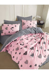 Mariva Home Heart Patterned Double Duvet Pink 1