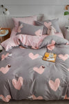 Always Fitted Sheet Single Bed Duvet Cover Set Powder Color 1