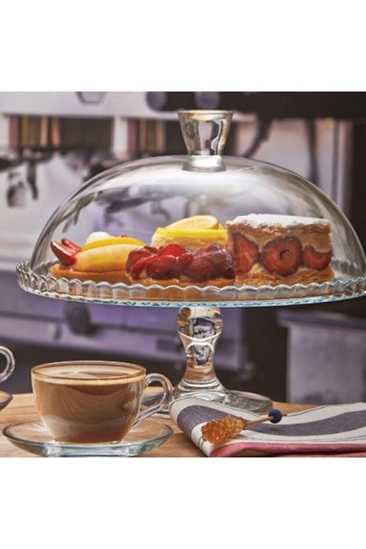 Paşabahçe Patisserie Plain Footed Covered Cake Stand 1