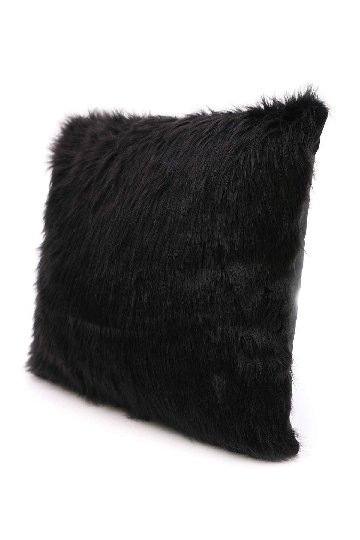 Cango Home Plush Cushion Cover - Black 2