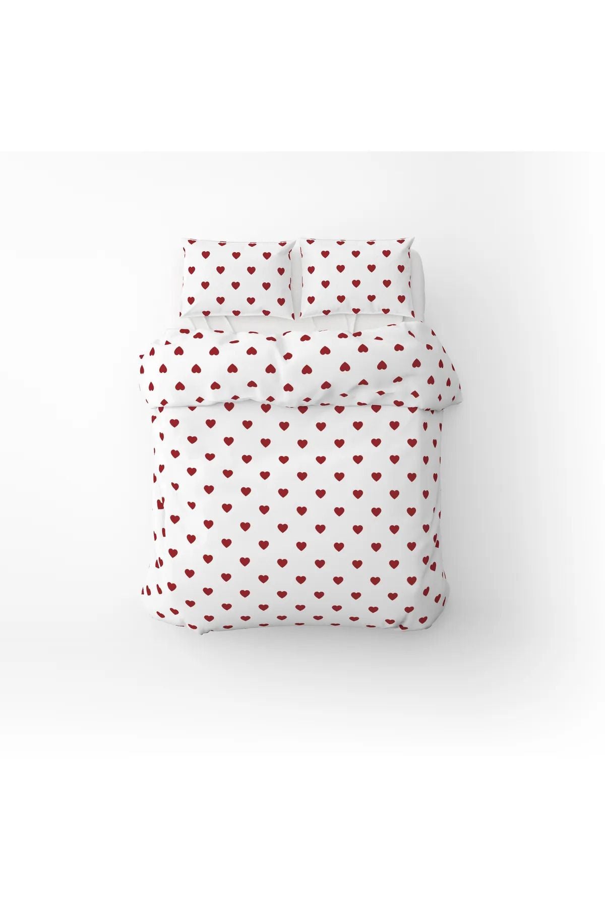 Ricco Lifes Ranforce Red Heart Duvet Cover Set Double Size 2