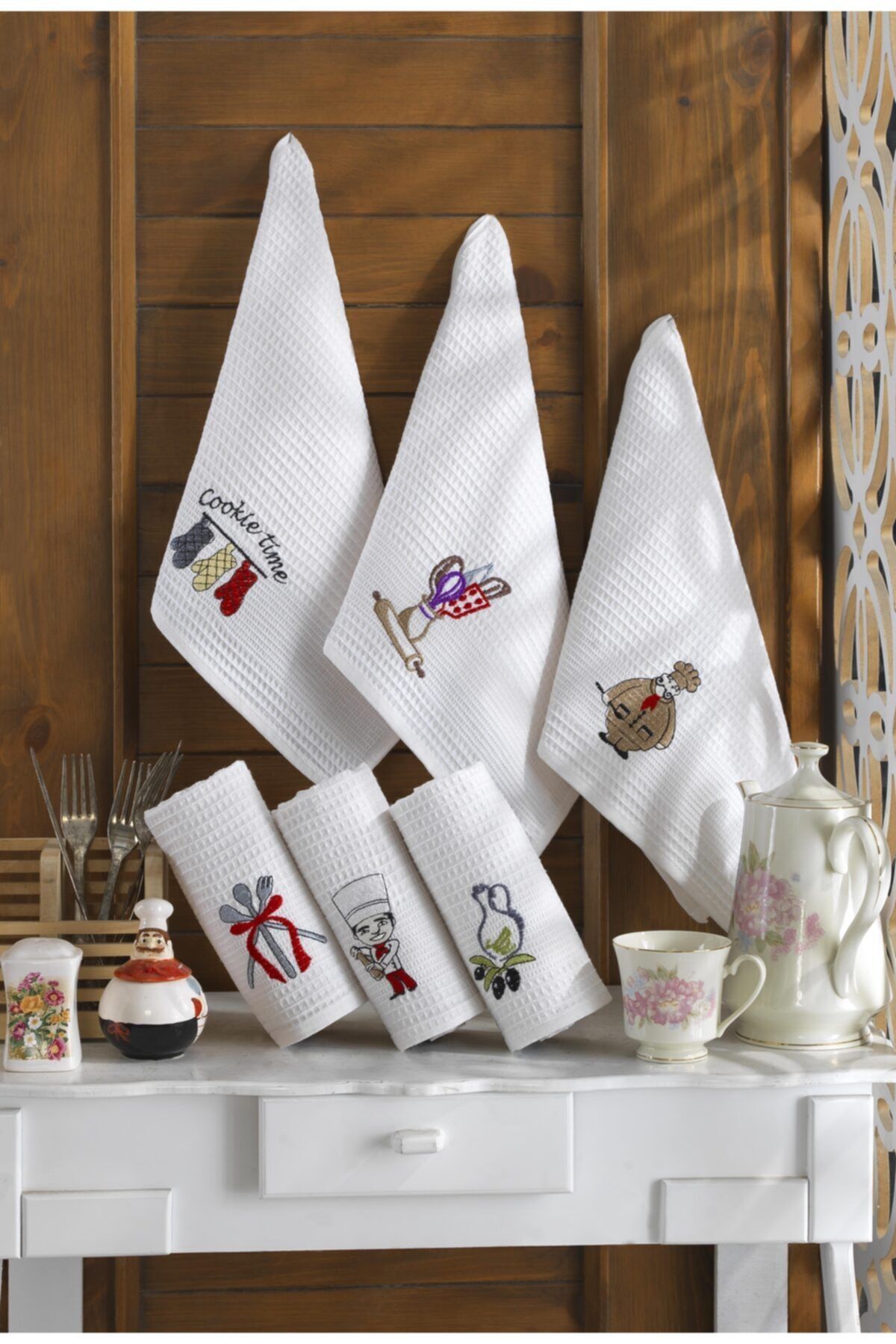 Binnur Home Chef Drying Towel Kitchen Cloth Set of 6 1