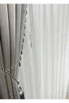 FİENS Taç Simli Bambu 1/3 Fold Dense Pleated Heavyweight Suitable For Every Room Plain Tulle Curtain No Iron 2