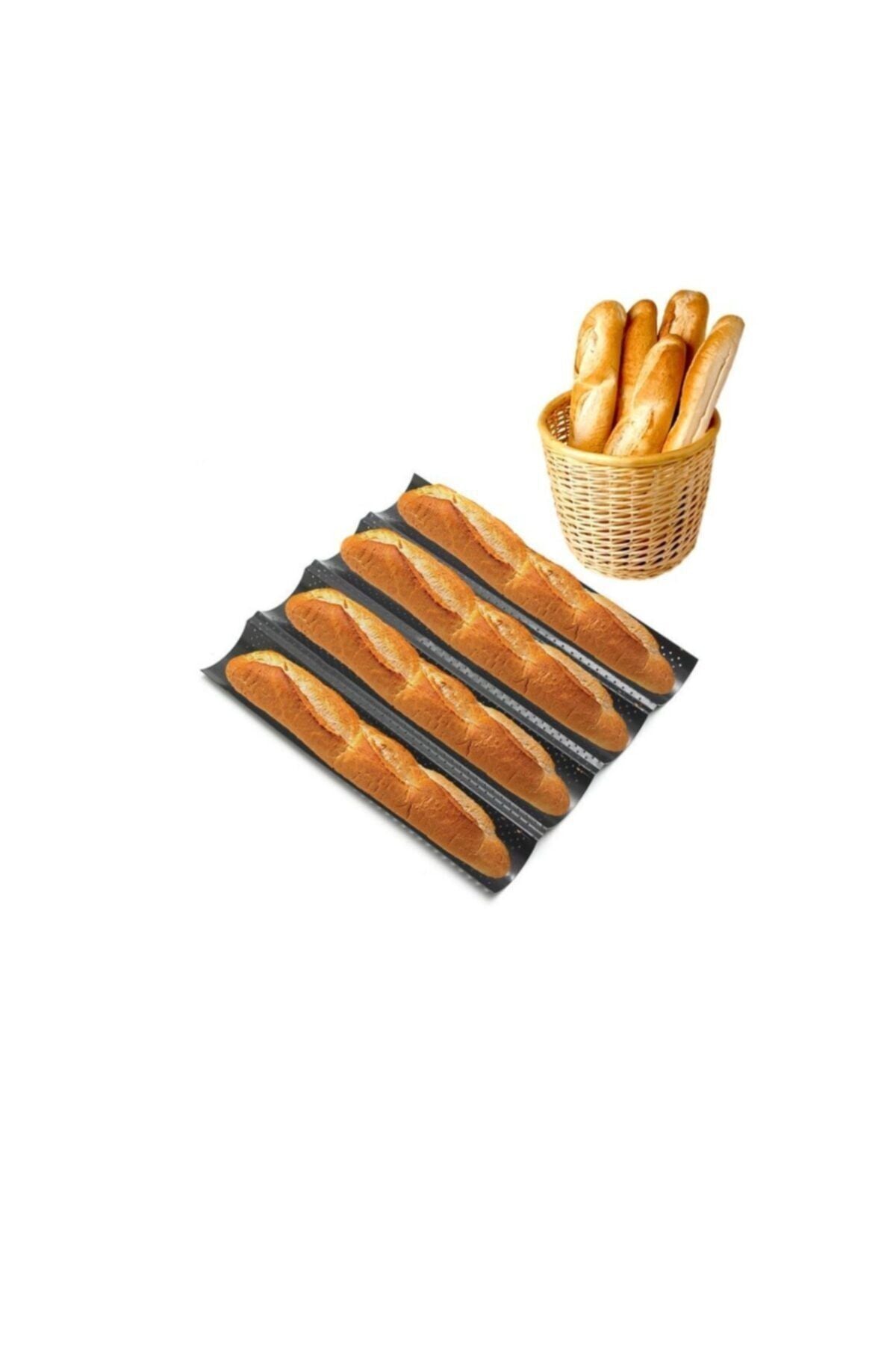 BeeChef Baguette Bread Mold 4-Piece Carbon Steel 2