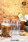 AC AMISOS MONICA 4-Piece Glass Straw Crystal Glass 400ML Cold Coffee Glass Lemonade Glass Beverage Glass 7