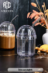 AC AMISOS MONICA 4-Piece Glass Straw Crystal Glass 400ML Cold Coffee Glass Lemonade Glass Beverage Glass 8