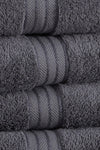 Tertio Rainbow %100 Cotton Extra Soft Anthracite 4-Piece Hand/Face Towel Set (4*50X80) 3