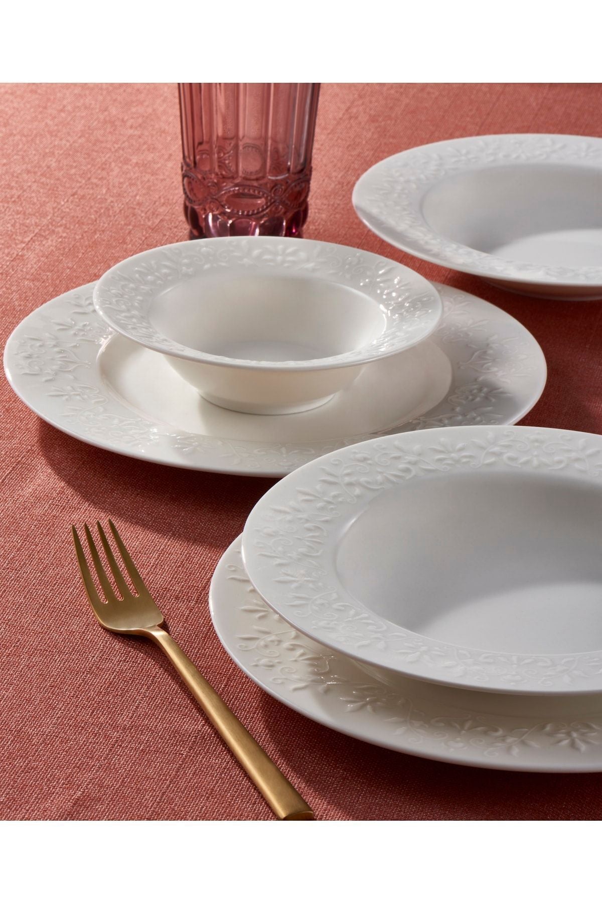 Güral Porselen 24 Piece Dilruba Bone Dinner Set 3