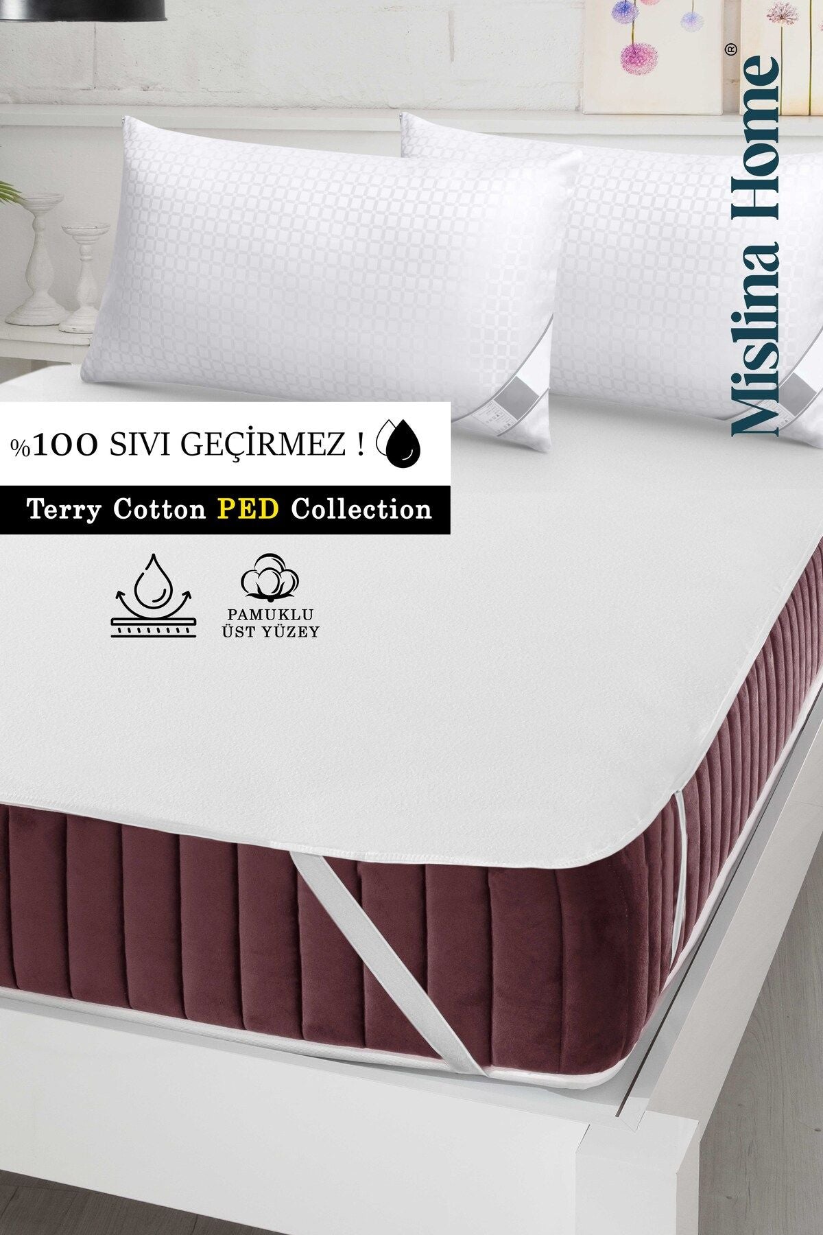 Mislina Home Terry Cotton Waterproof Fitted Baby & Child Mattress Protector 1