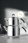 Nehir Modern Midi Steel Teapot Set 1