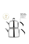 Nehir Modern Midi Steel Teapot Set 2