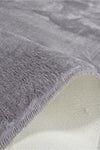 Sarar Non-Slip Base Special Cut Rabbit Fur Anthracite Plush Carpet Runner 4