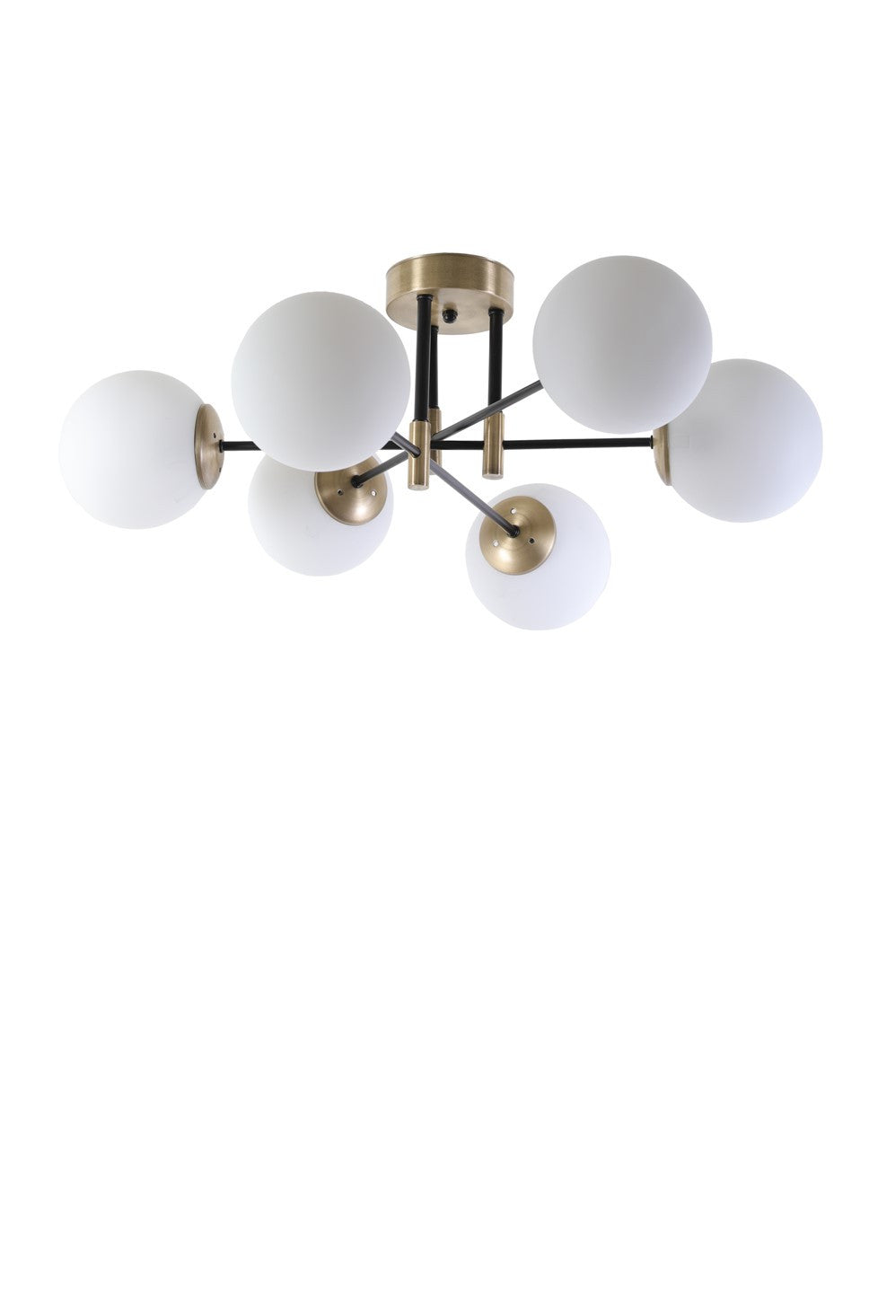 Chandelier Dolunay 6 Lı Eskitme Beyaz Camlı Avize White 846STL2952 2