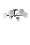 Chandelier Dolunay 6 Lı Eskitme Beyaz Camlı Avize White 846STL2952 2