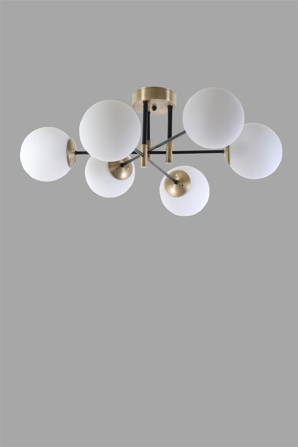 Chandelier Dolunay 6 Lı Eskitme Beyaz Camlı Avize White 846STL2952 3