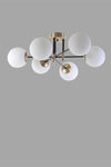 Chandelier Dolunay 6 Lı Eskitme Beyaz Camlı Avize White 846STL2952 3