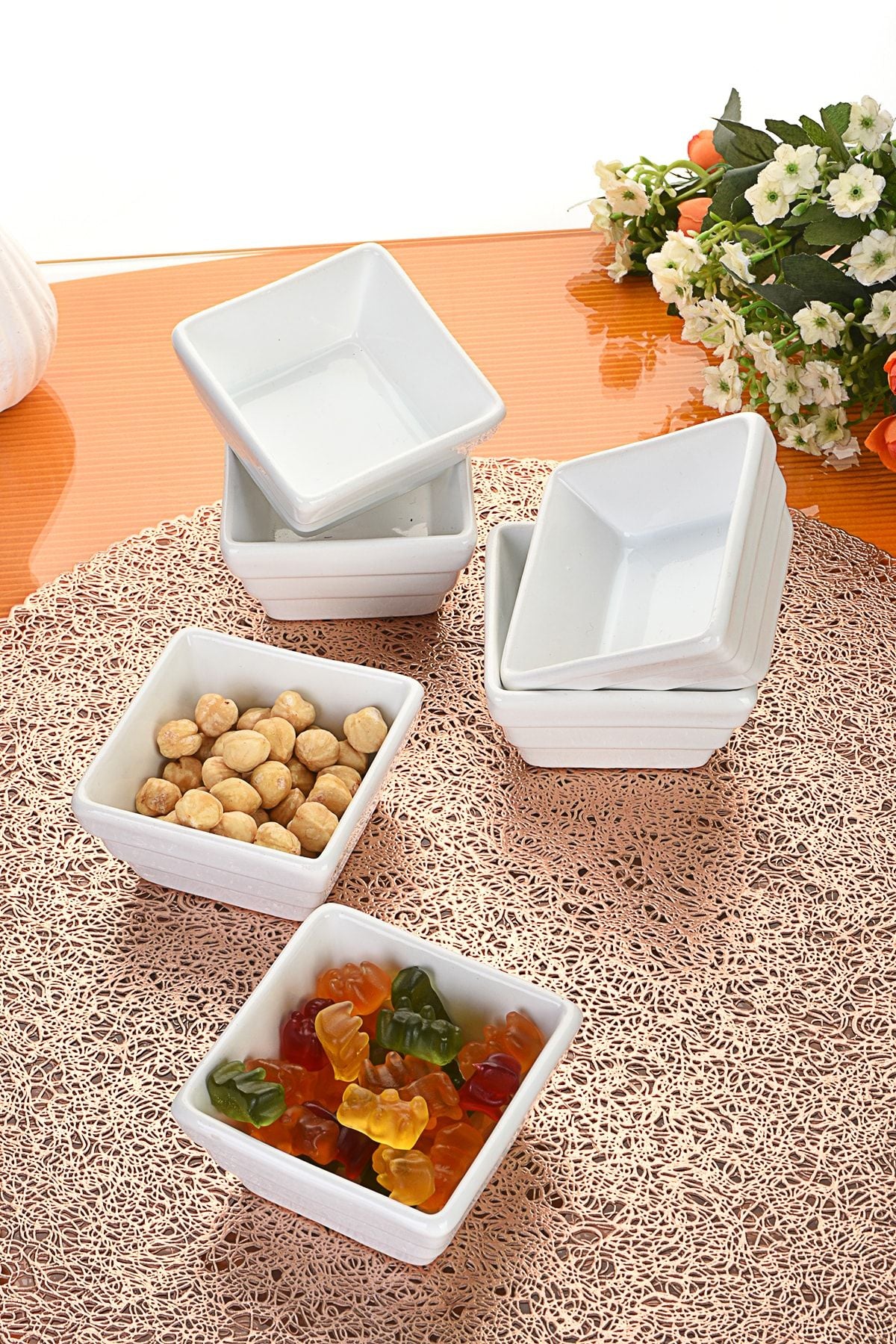 EvimSepette 6 Pieces Square Bowl Queen Series Snack/Sauce/Jam 2