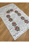 AYHANHOME Bridal Cream*Red Embroidered Satin Prayer Rug 1