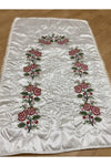 AYHANHOME Bridal Cream*Red Embroidered Satin Prayer Rug 2