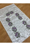 AYHANHOME Cream*Lilac Bridal Embroidered Satin Prayer Rug 1