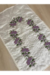 AYHANHOME Cream*Lilac Bridal Embroidered Satin Prayer Rug 3