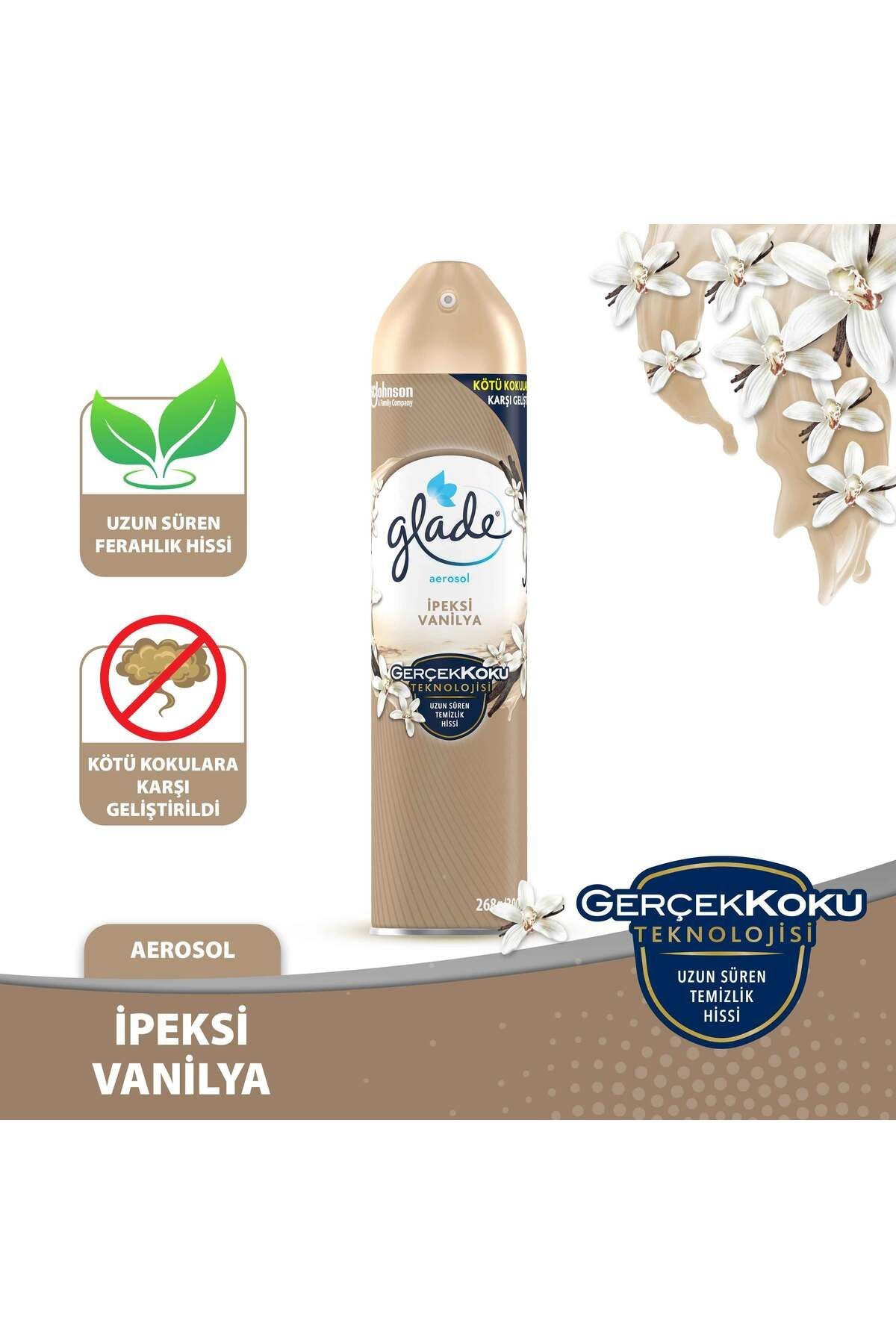 Glade Air Freshener Aerosol Room Spray Silky Vanilla, 300ml 1